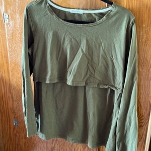 Olive Long Sleeve Nursing Top